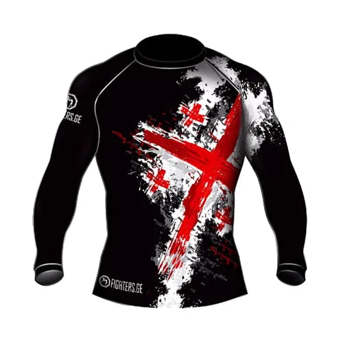 GEORGIAN FLAG RASH GUARD - WHITE