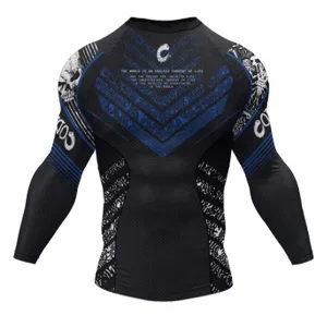 LONG SLEEVE RASHGUARD - BLUE SKULL
